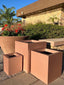 Collection of Rectangular Square Beige Fiberglass Planters