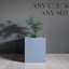 Square Rectangular Outdoor Fiberglass Planter Gray Blue