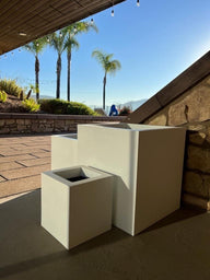Cube Fiberglass Planter Set – Modern, Lightweight, and Durable