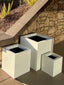 Collection of Small Rectangular Square Fiberglass Planters